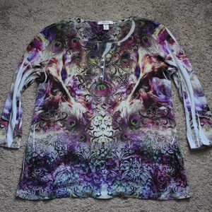 Style & Co. Purple and Pink Long Sleeve Shirt